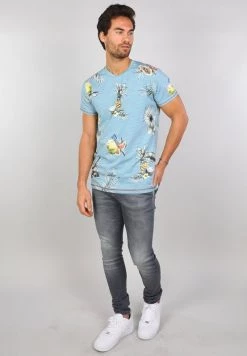 Gabbiano T-Shirt Print - Pebble Blue, Herren -Angebote Gabbiano Store c0230e65889e4f6eb036b1f981539843