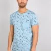 Gabbiano T-Shirt Print - Pebble Blue, Herren