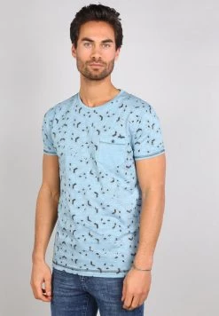 Gabbiano T-Shirt Print - Pebble Blue, Herren